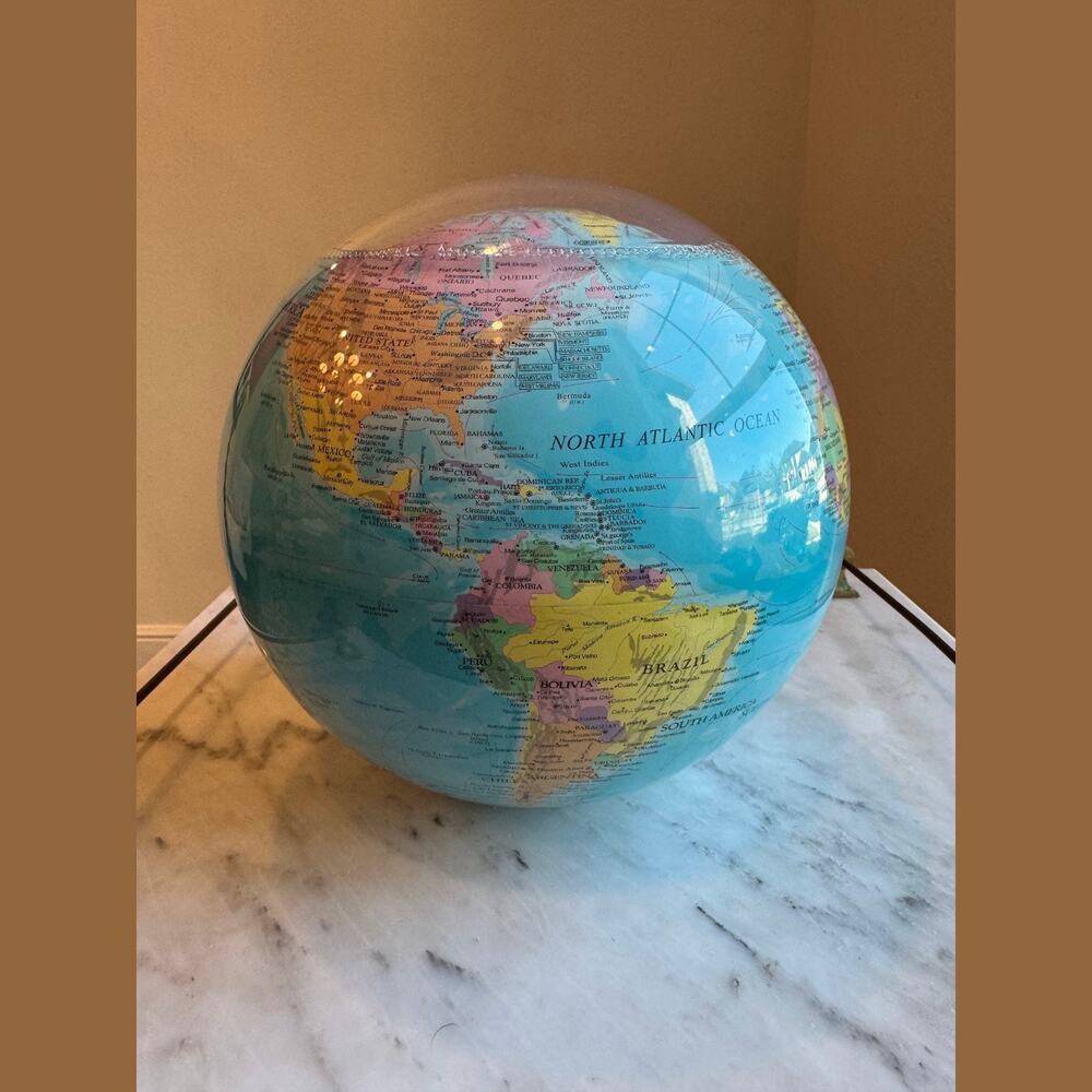 MOVA Self Rotating Globe 8.5 Inch Political World Map Solar Powered Earth Clouds